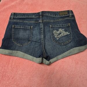 Harley-Davidson Denim Shorts with Embroidered Pocket